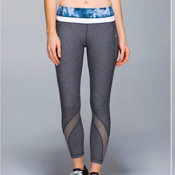 Lululemon grey, Inspire Tights with tie dye waistband. - Picture 1 of 8